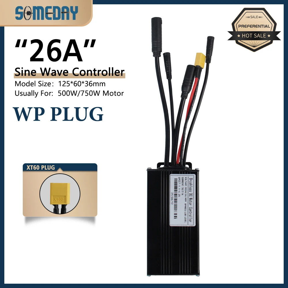 E-bike 26A Waterproof Three Mode Sinewave Controller 24V/36V/48V with Display