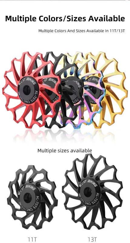 2025 MTB Rear Derailleur CNC Pulley Wheel 11T 13T Ceramic Bearing Lightweight