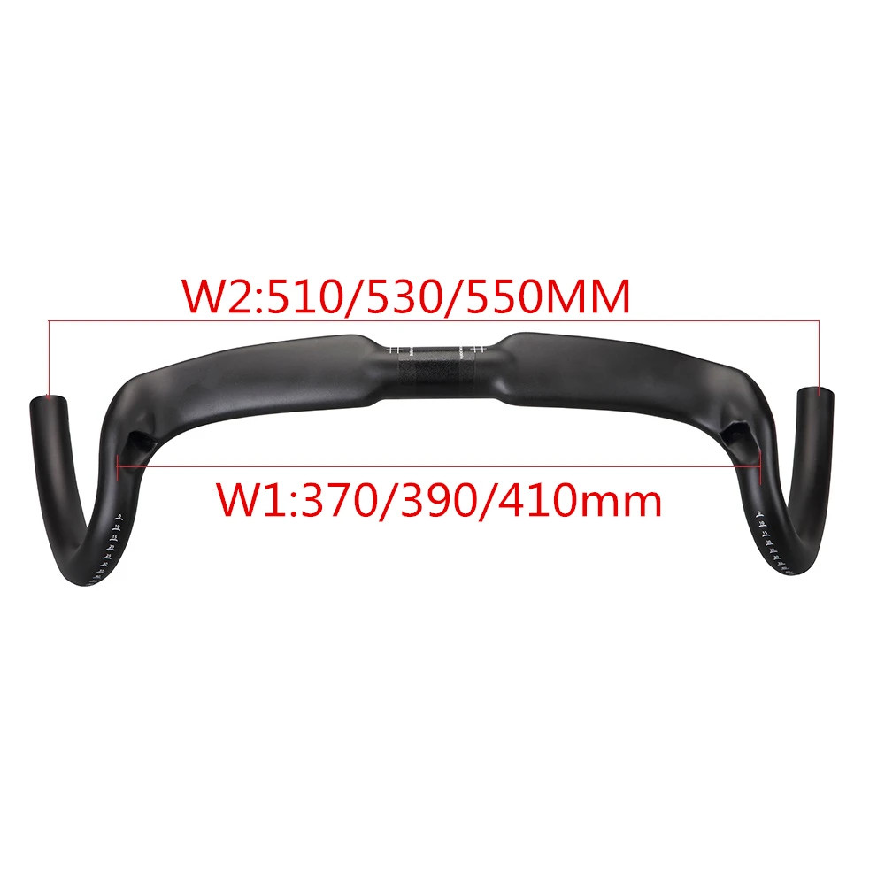 Carbon Fiber Gravel Bike Handlebar Big Flare Bar 370/390/410mm 30 Degrees