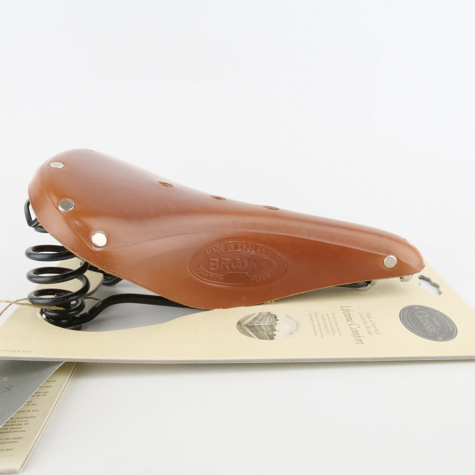 Brooks Flyer Saddle Honey Springer Men’s 175mm Steel Bike England Leather Bike