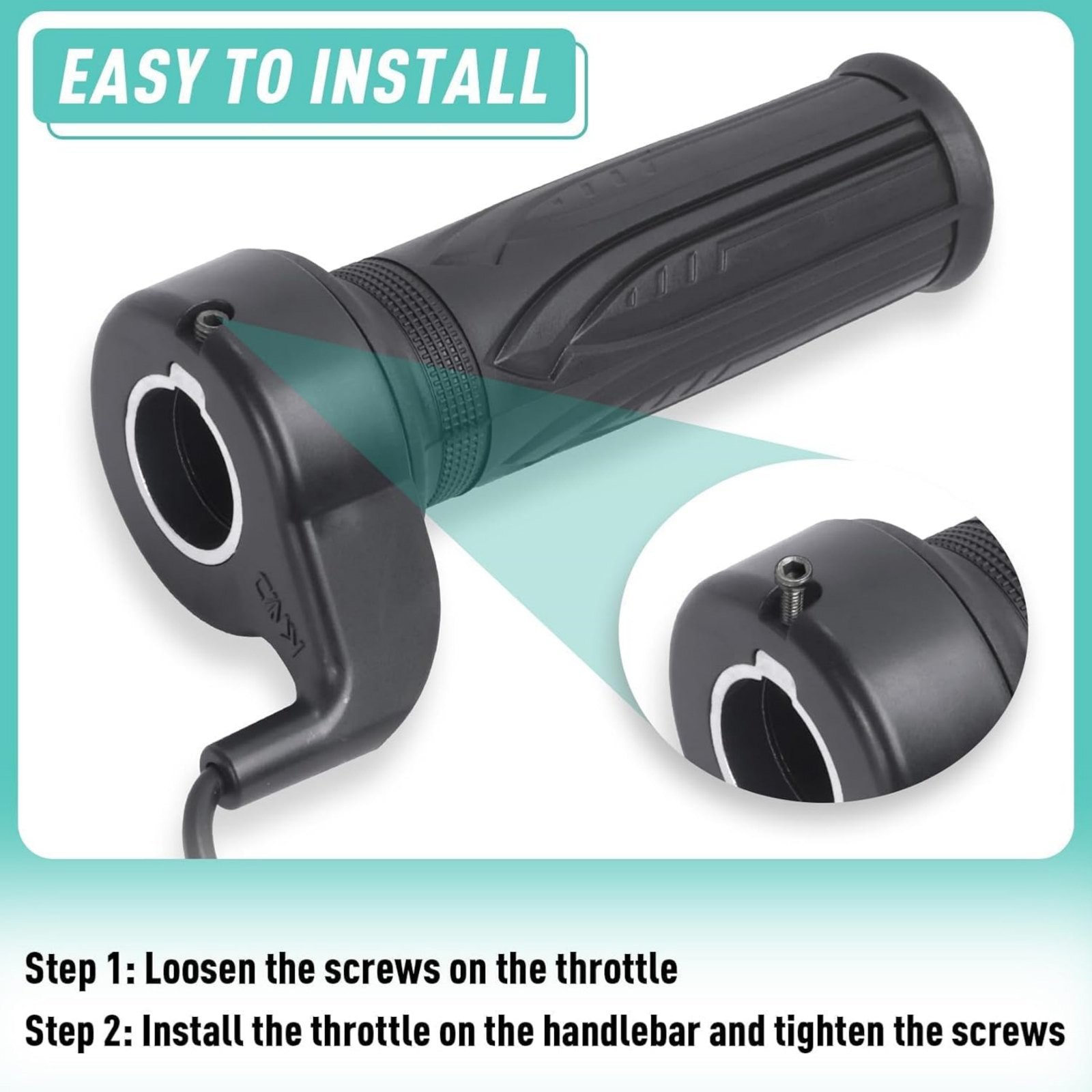 For Ebike 12V-72V Waterproof Electric Bike Full Twist Throttle Grip Accessory
