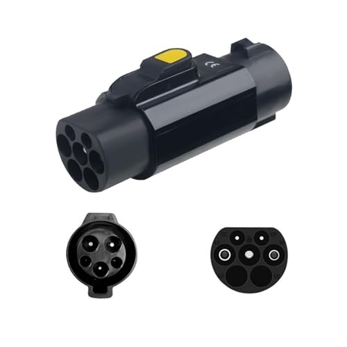 EV Charger Connector Type 1 to GBT Charger Adapter for Electric Vehicle Black