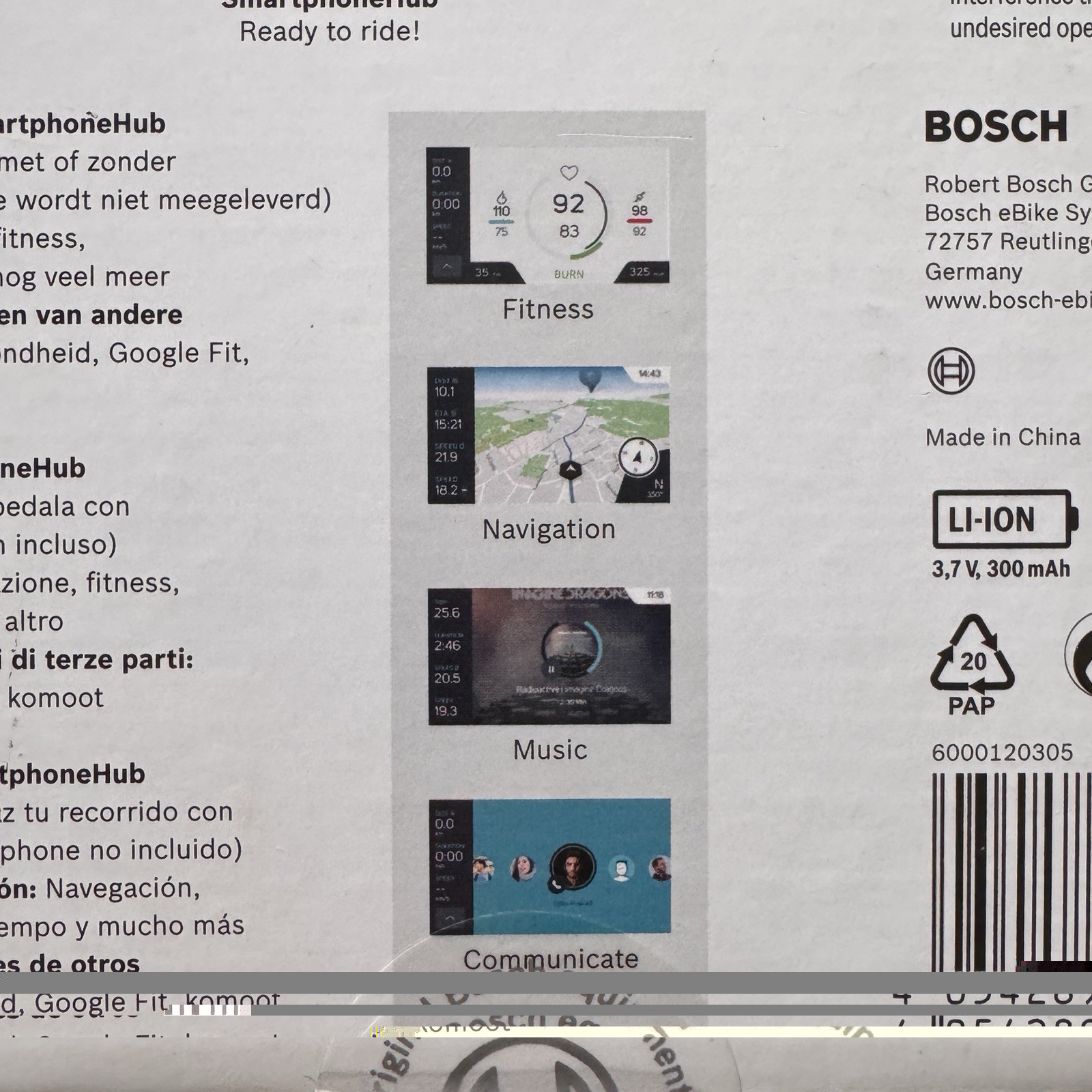 Bosch Smartphone Hub eBike 1500mm Cord Aftermarket Kit