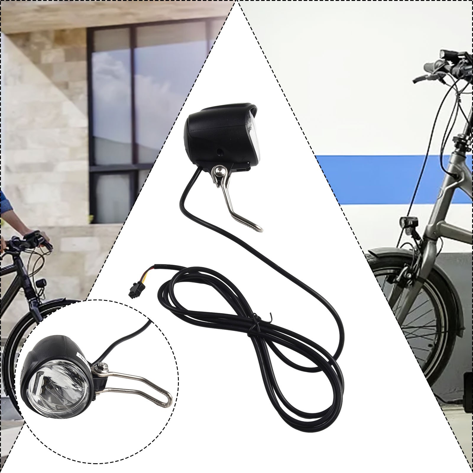 For Electric Bicycle Ebike Waterproof Led Light E Bike Front Light Headlight