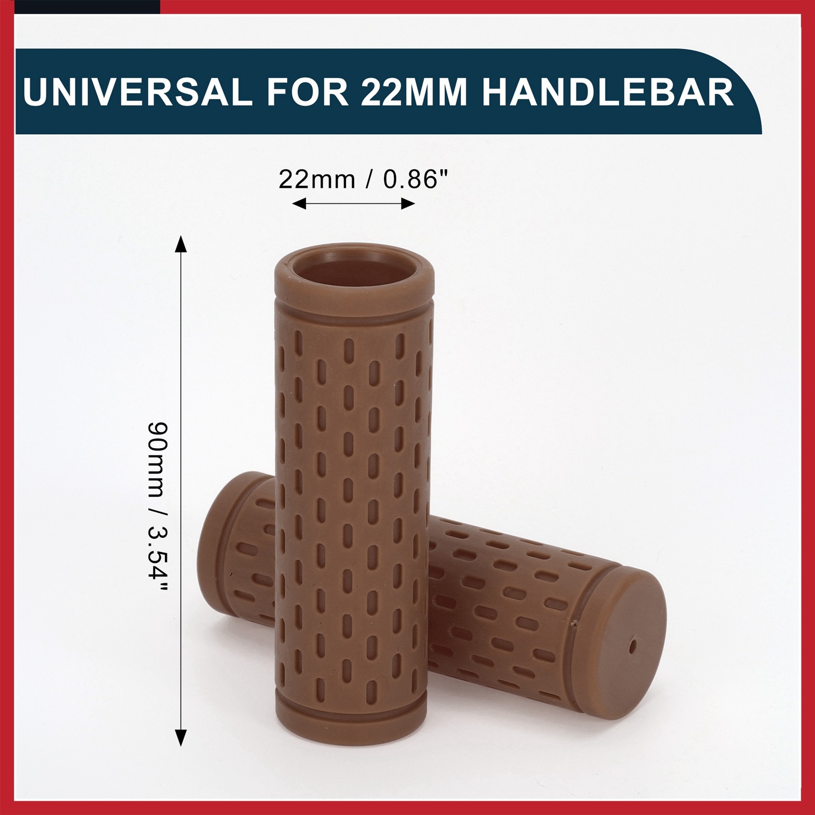 Bike Handlebar Grip Cover 90mm Lightweight MTB End Grips Protector Brown Pair