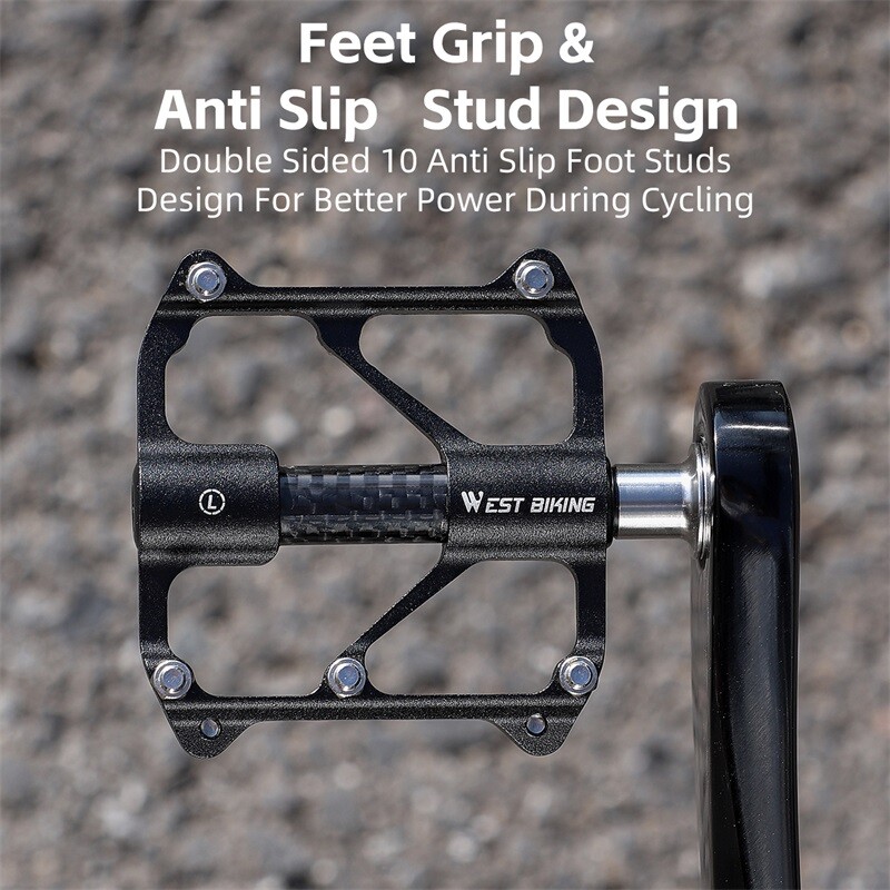 Bike Pedals 3 Bearings Titanuim Axle Carbon Cover Bicycle Pedals Platform Pedals
