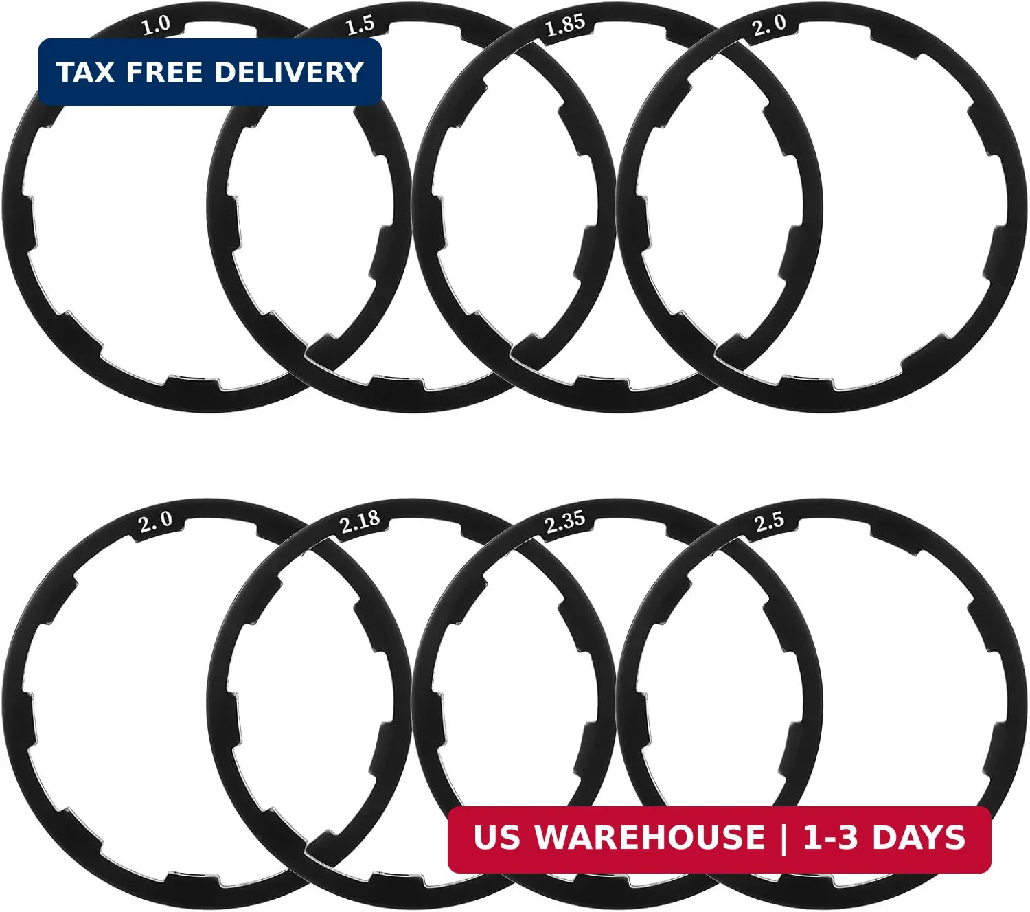 8 Pcs Headset Spacers for Bike Cassette, Bicycle Bottom Bracket Spacer 7/8/9/10/