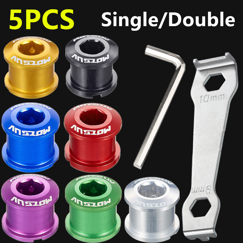 5Pcs MTB Bicycle Chainwheel Screws Cycling Chainring Wheel Bolts Road Bike nuts
