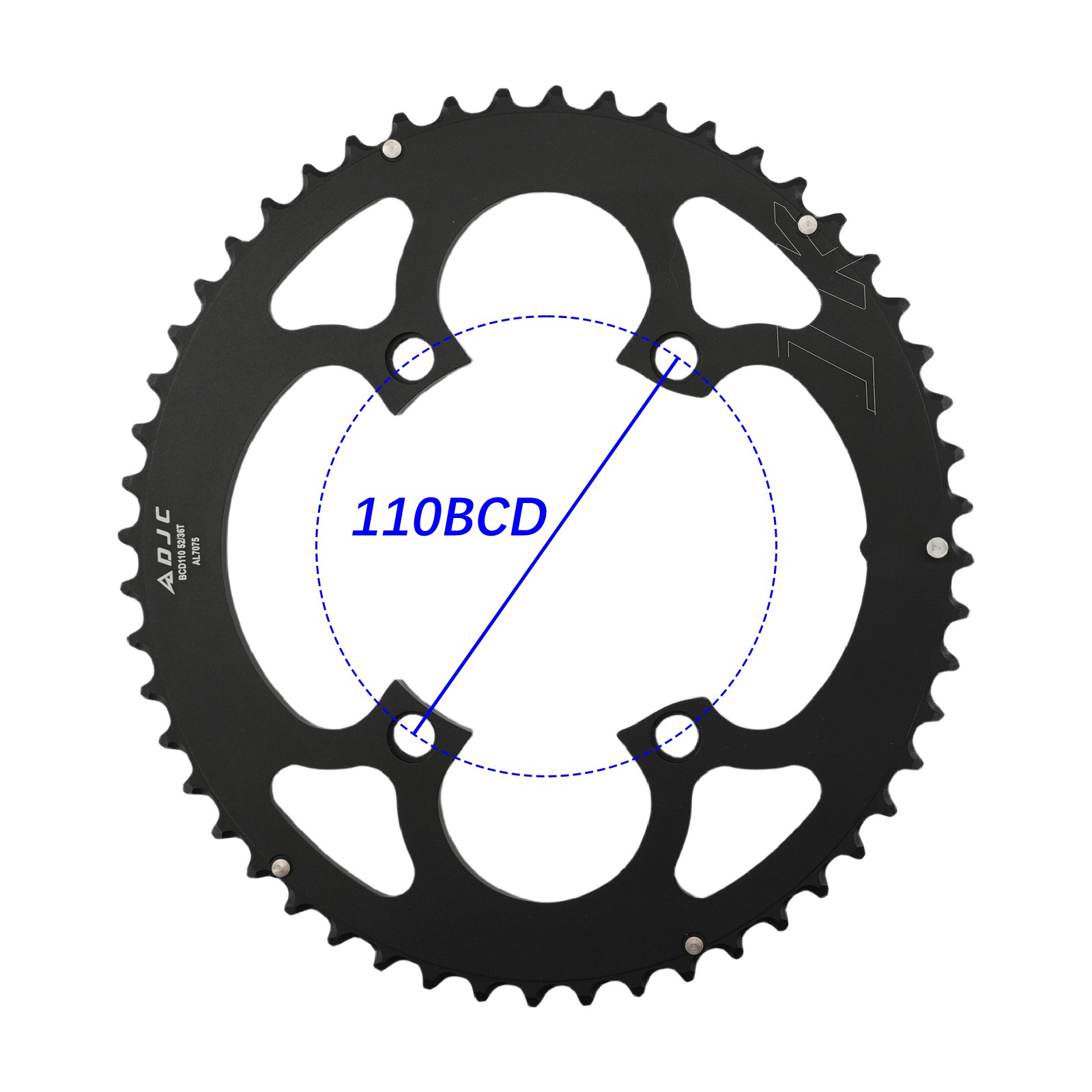 DJC Road Bike Chainring 110bcd 4 Bolts Mounting Oval Round 2x Double for Shimano