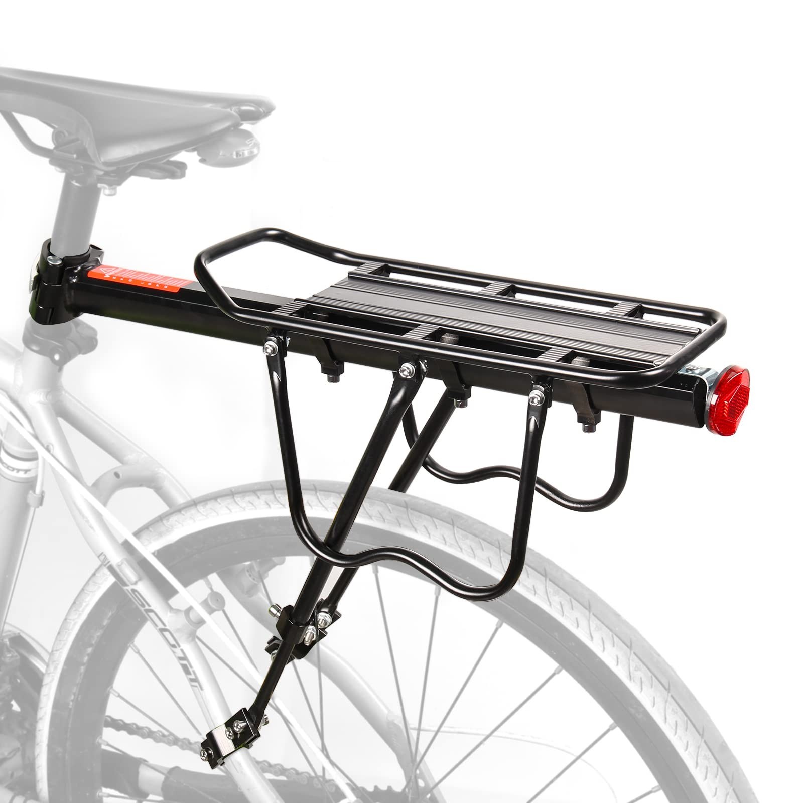 HOMEE Rear Bike Rack,Bike Cargo Racks Frame Aluminum Alloy Universal Adjustab…