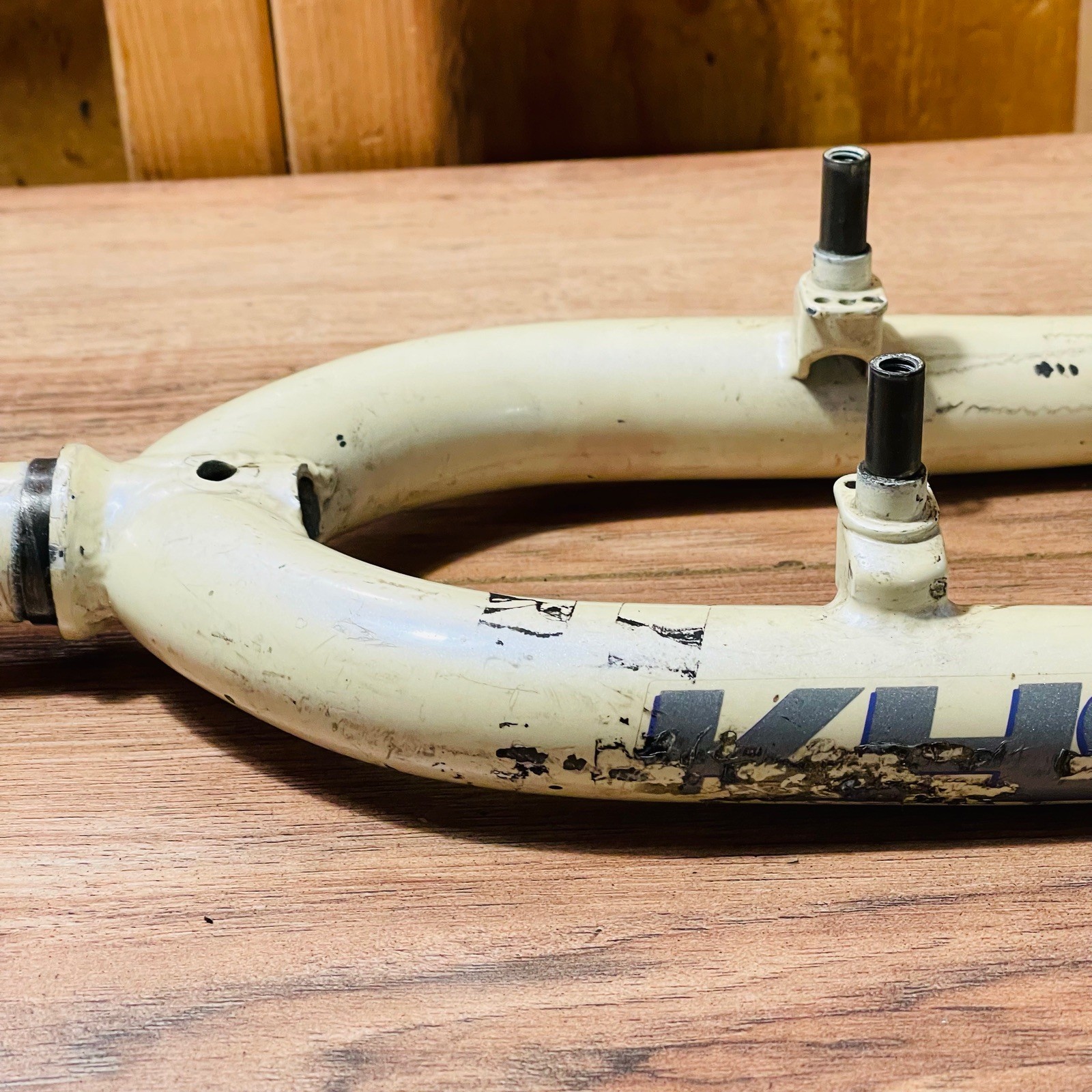 Vintage KHS 1-inch Threaded Rigid MTB Fork 26 132mm White
