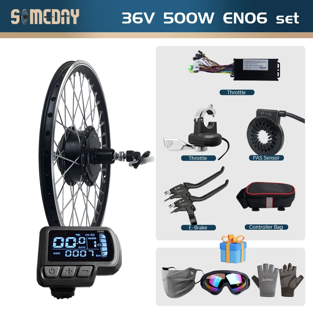 E-bike Conversion Kit 36/48V 500W Dropout 142mm Rear Cassette Hub Motor Wheel