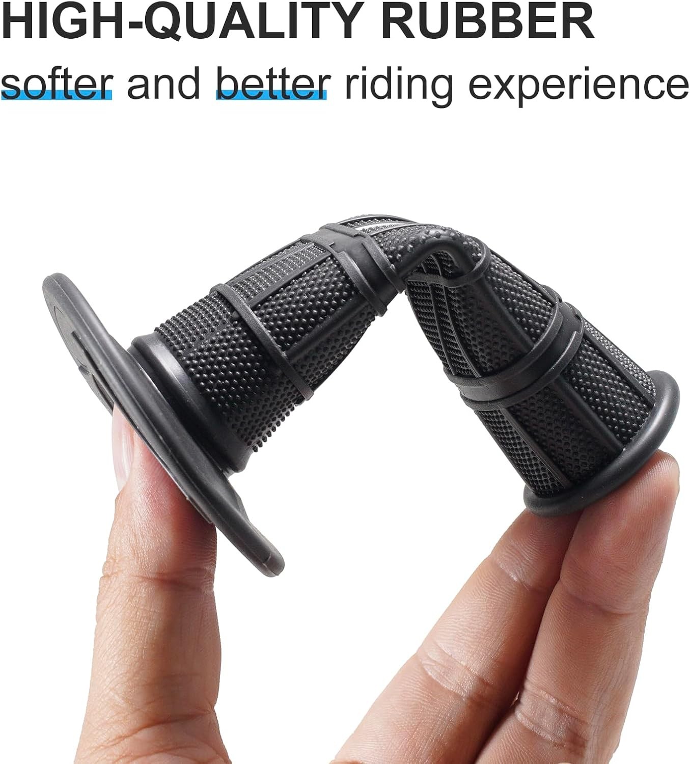 7/8″ Motorcycle Hand Grips Dirt Bike Grips, Soft Rubber Hand Hand Color: Black