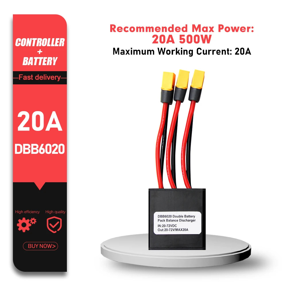 E-bike Dual Battery Discharge 20A 30A 40A 20V-72V Converter Connection Adapter