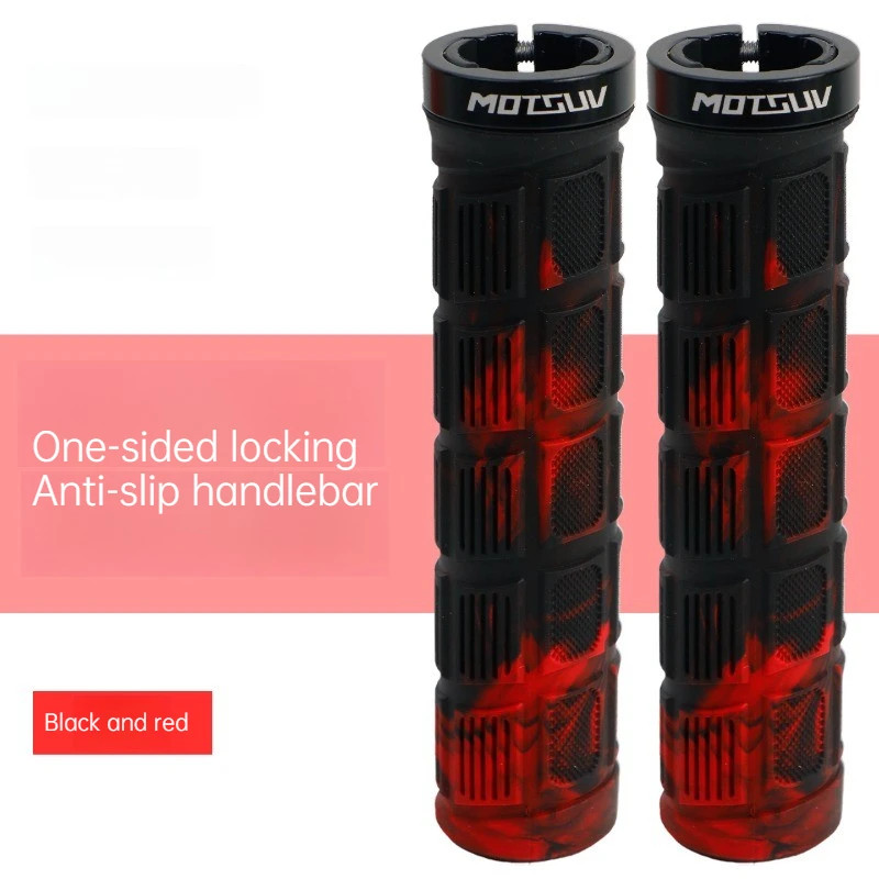 MTB Bike Handlebar Grips Aluminum Lock On Dual Color Rubber Ergonomic