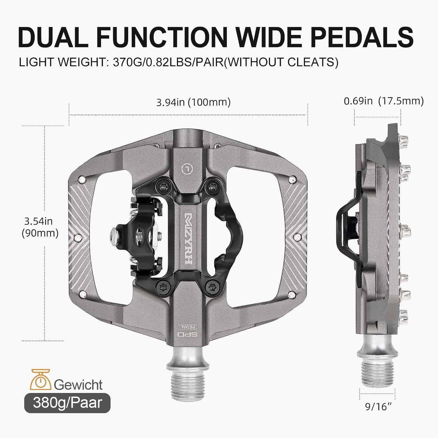 MZYRH Pedal,MTB Mountain Bike Pedals Compatible with Dual Function Sealed Cliple