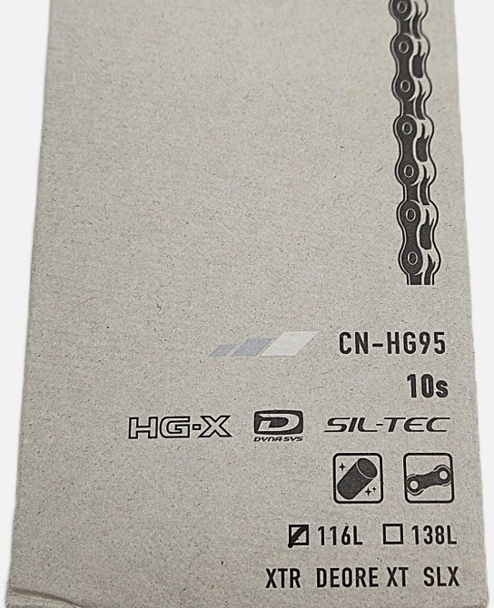 Shimano HG95 Deore XT 10-Speed MTB Bike Chain HG-X Dyna-Sys Sil-Tec 116-Links