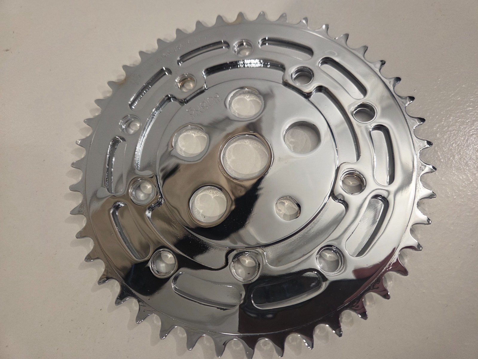 Sugino Power Disc w/Tuf Neck 44t Chainring Chrome Old School 80’s BMX