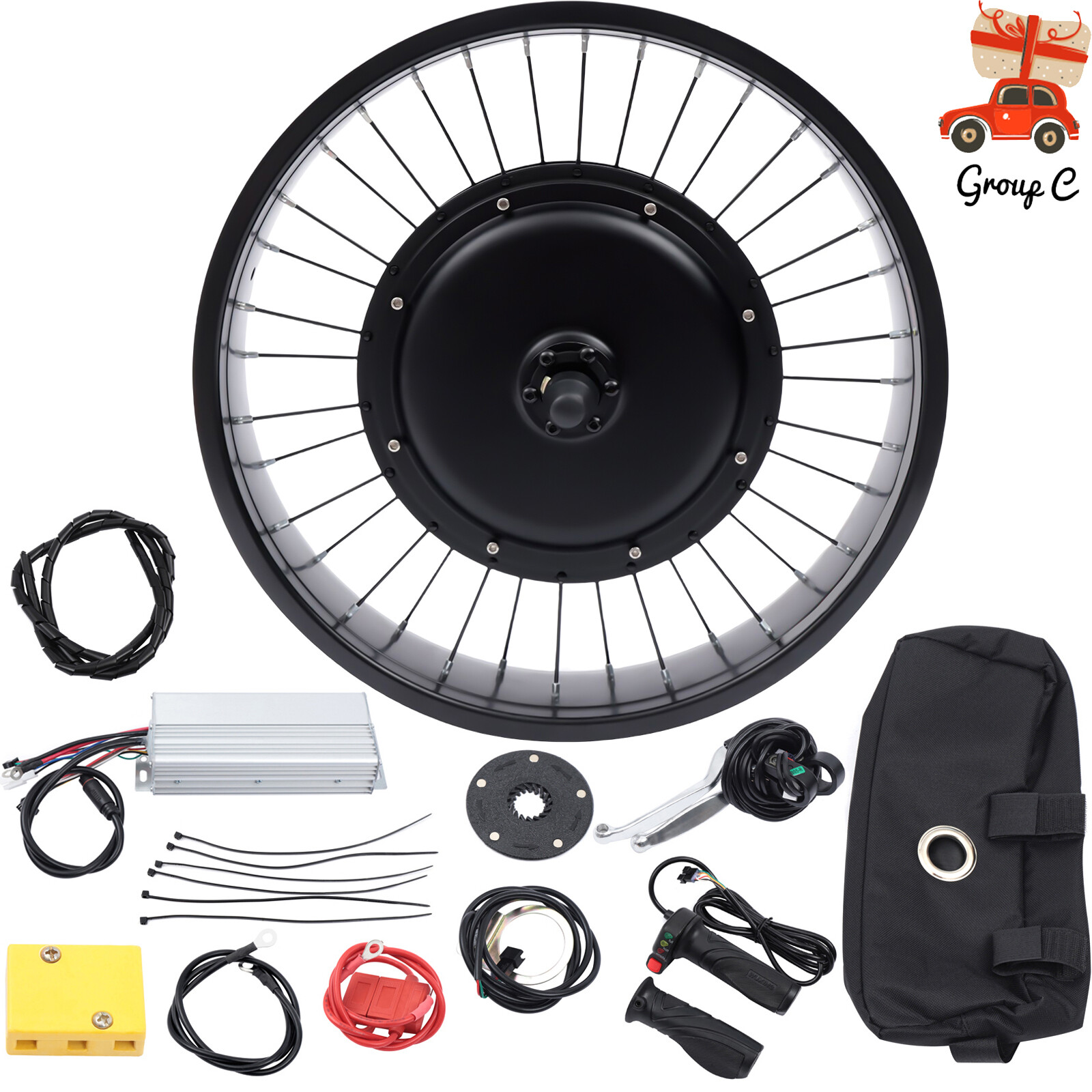 20″ 48V 1000 W E-Bike Electric Bicycle Motor Conversion Kit Fat Tire Front Wheel