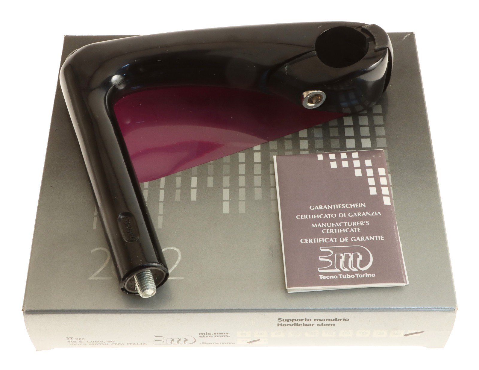 3ttt 1″ 2002 22.2mm Quill Stem 135mm 26mm Clamp Hinged Black -17° NEW NIB NOS