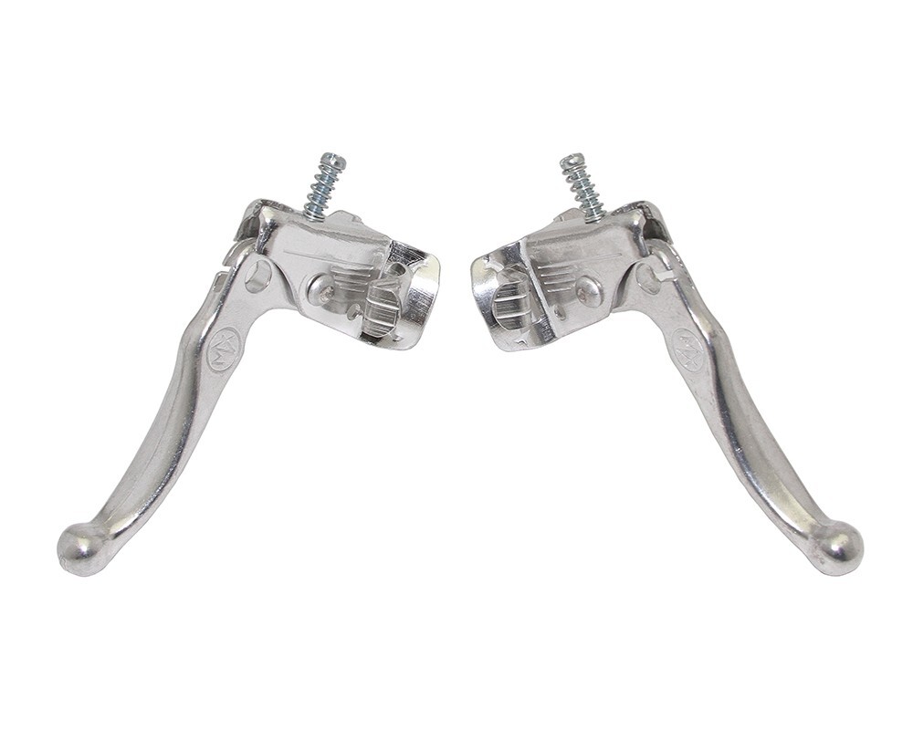 1 PAIR MX BRANDED ALLOY BICYCLE BRAKE LEVER SET CHROME.