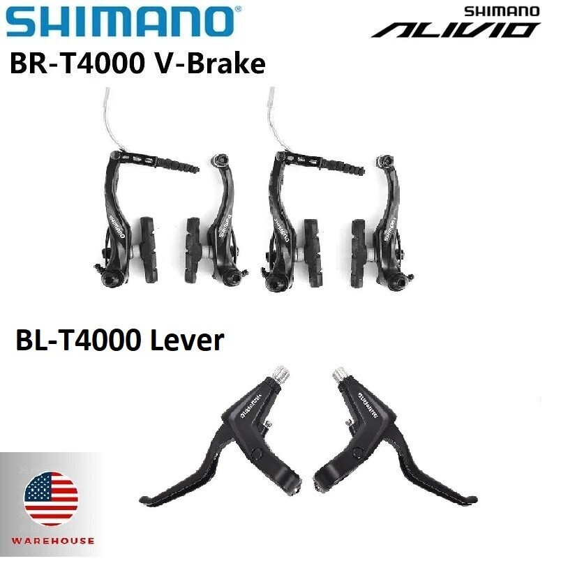 New Shimano Alivio BR-T4000 BL-T4000 V-Brake Lever Set For MTB Black