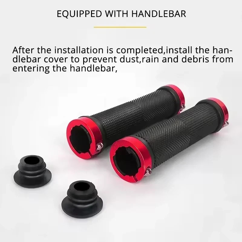 Ergonomic Rubber Bicycle Handlebar MTB Mountain Bike Grips Cycling Lock-On Ends