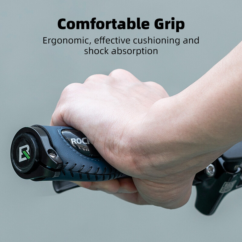 ROCKBROS Cycling Handlebar Grips Bike Double Lock Rubber Grips Anti-skid Soft
