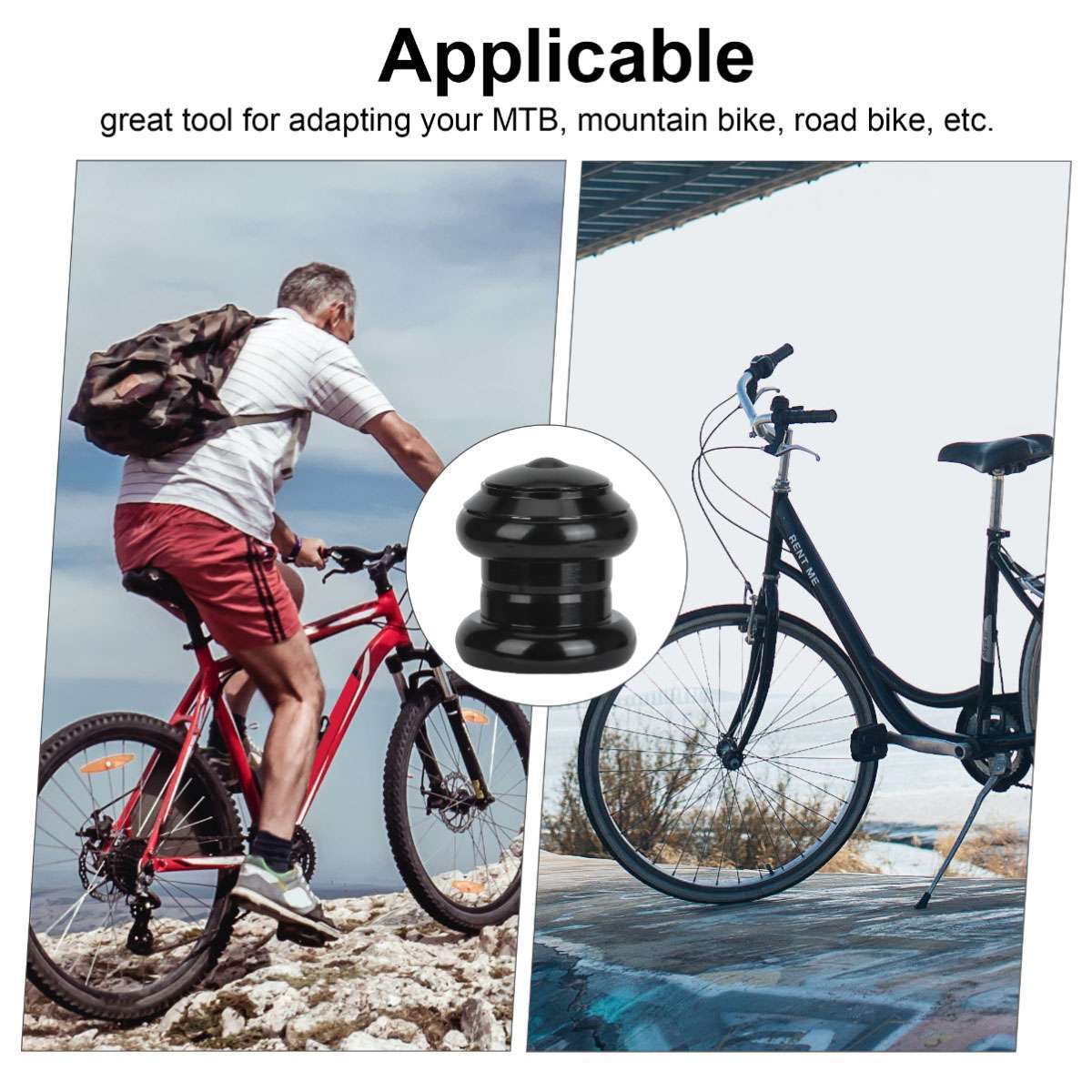 34mm Headset 1-1/8″ Threadless MTB Road Bike Sealed External Bearings Headset US