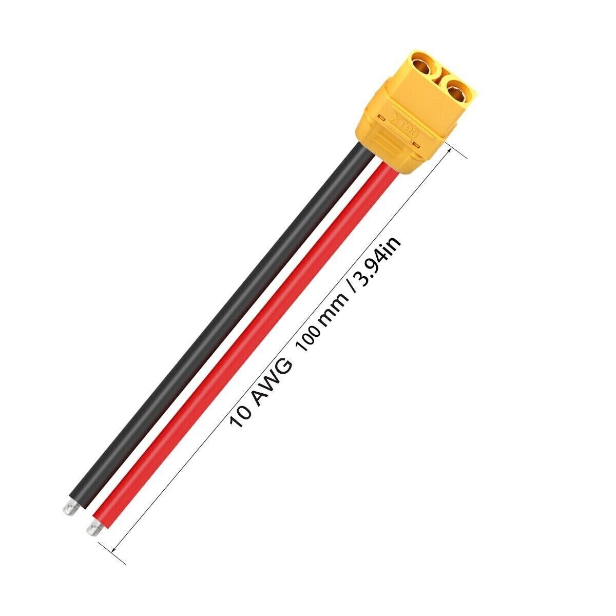 1 Pair 10AWG XT90 Pigtails Cable Male Female Connector for Ebike Li-Ion Battery