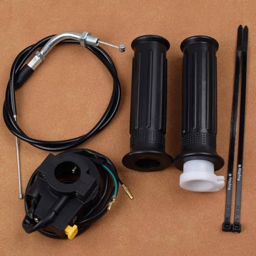 Twist Throttle Handle Grip Assembly + 36″ Throttle Cable with Kill Switch Set