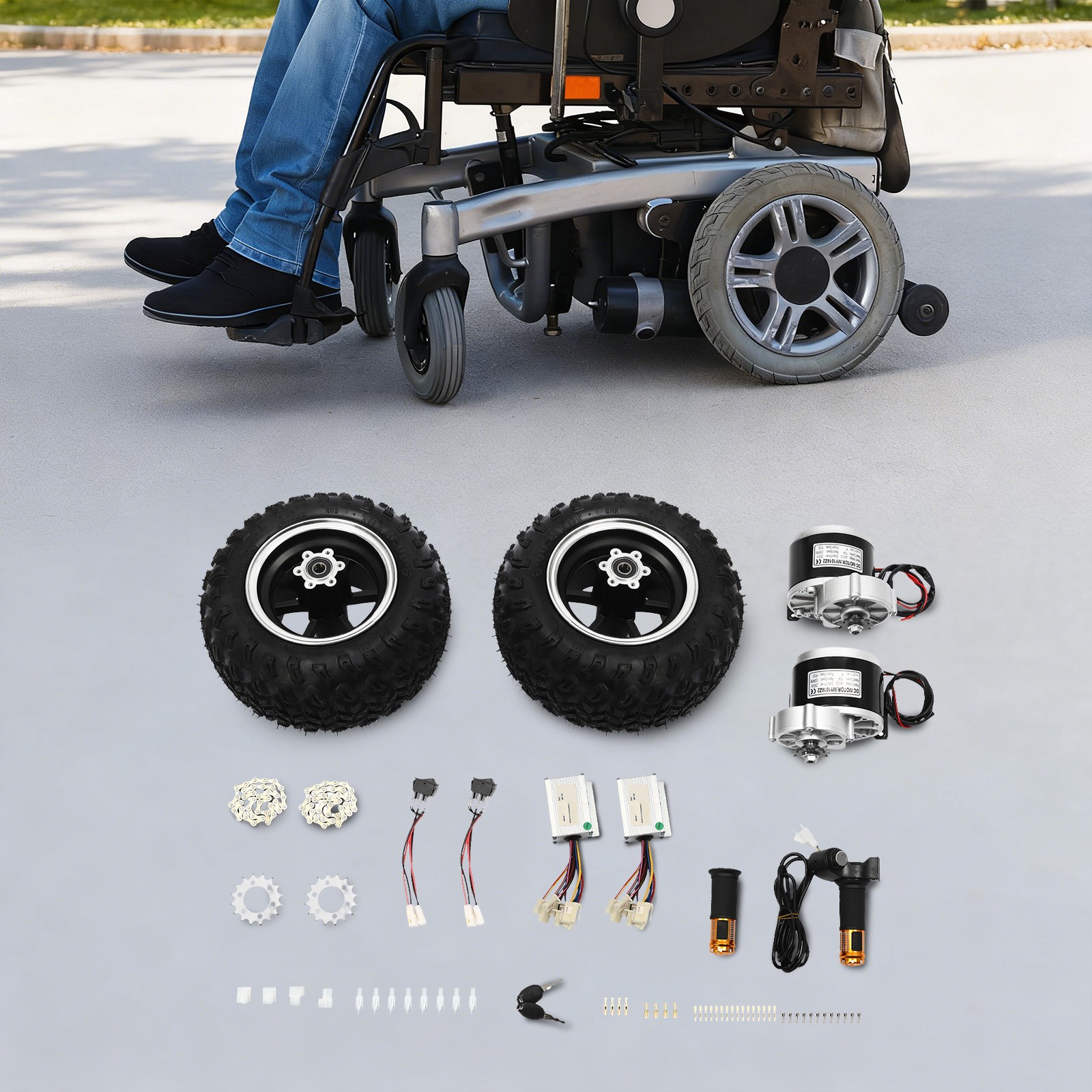 Motor Drive Air Wheel Conversion Kit Double Wheel Set Electrical Beach Scooter