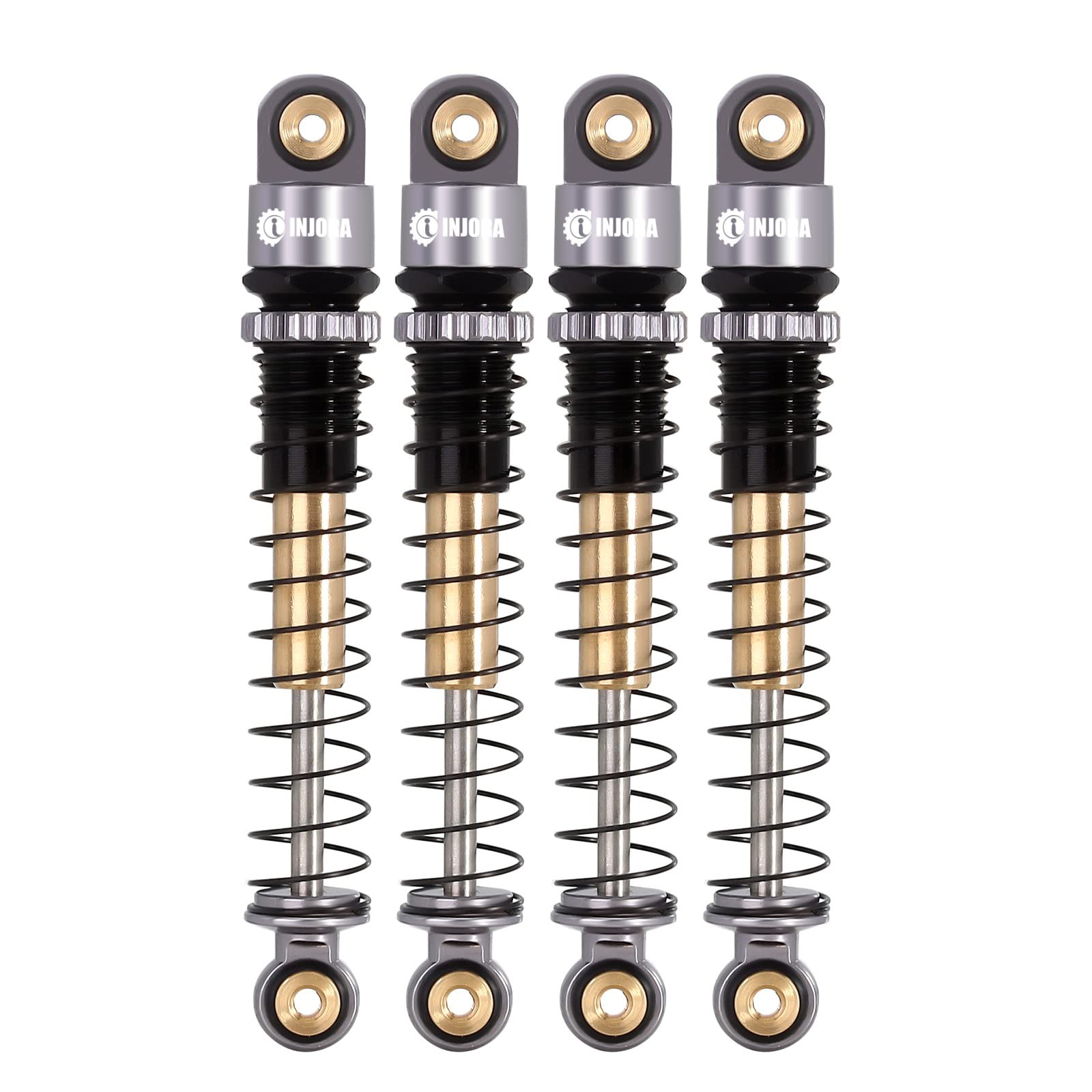 INJORA 43mm Aluminum Threaded Shocks Absorber Damper for 1/24 43mm, Grey