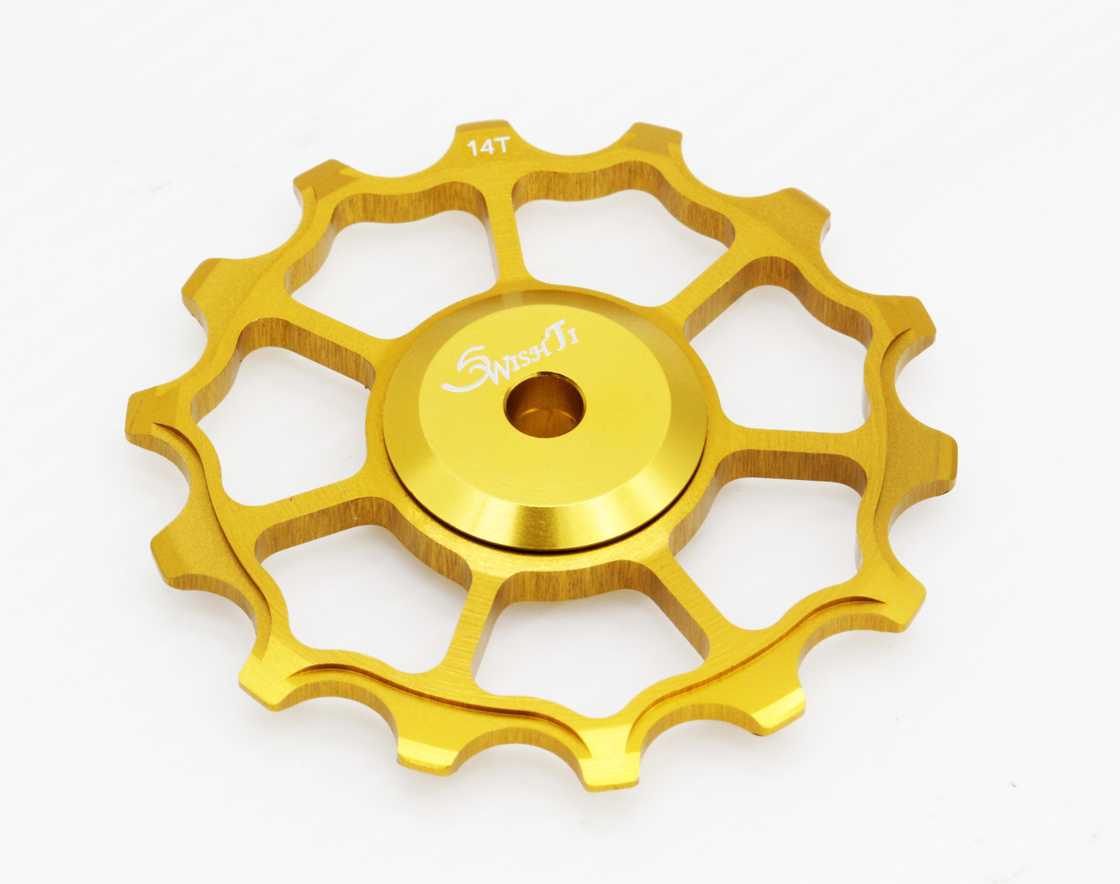 Swishti Narrow-Wide Bike Oversized Fully-CNC Derailleur Pulley 14T Gold