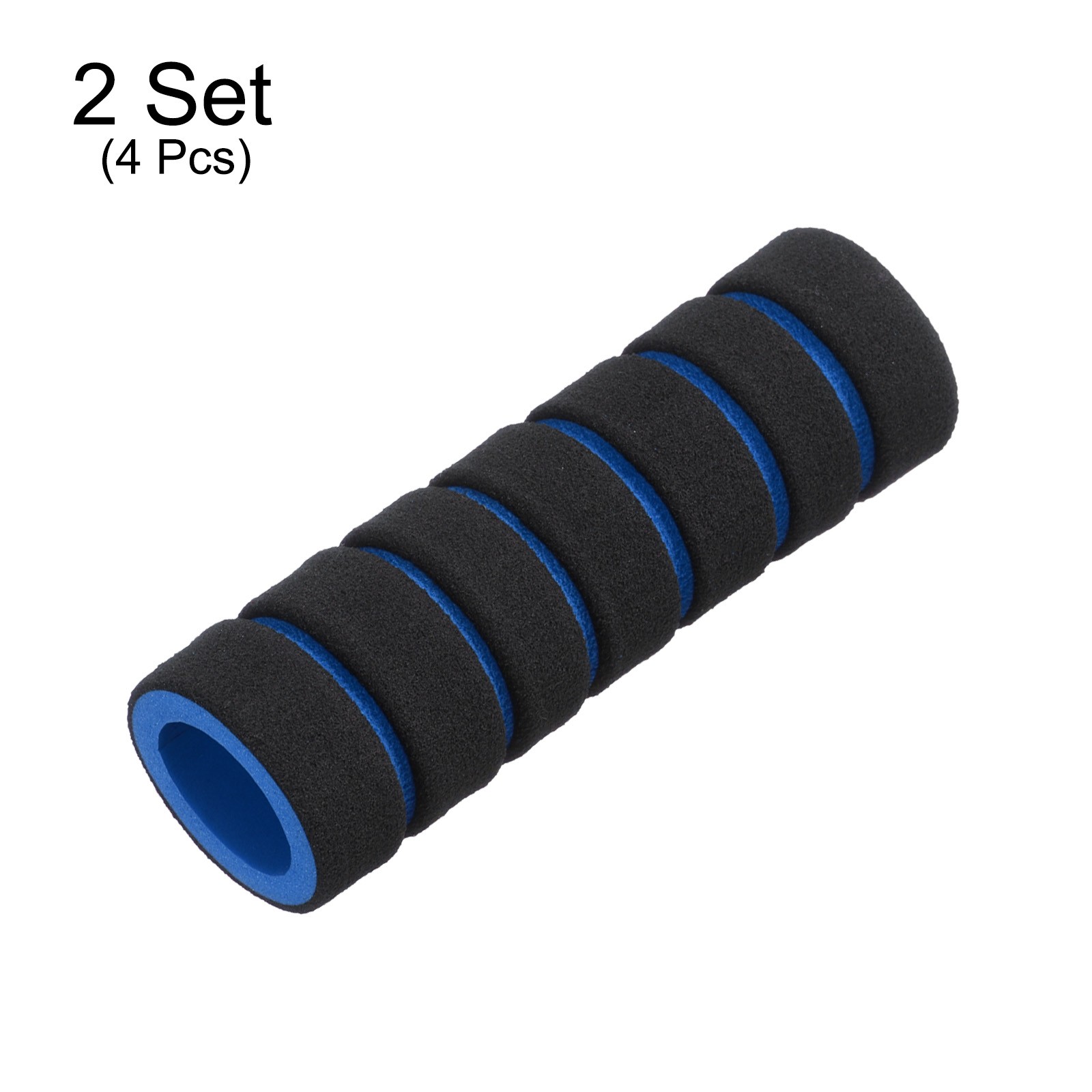 2Pcs Bike Handlebar Grips 0.78″ Sponge for BMX Mountain Bike, Black-Blue
