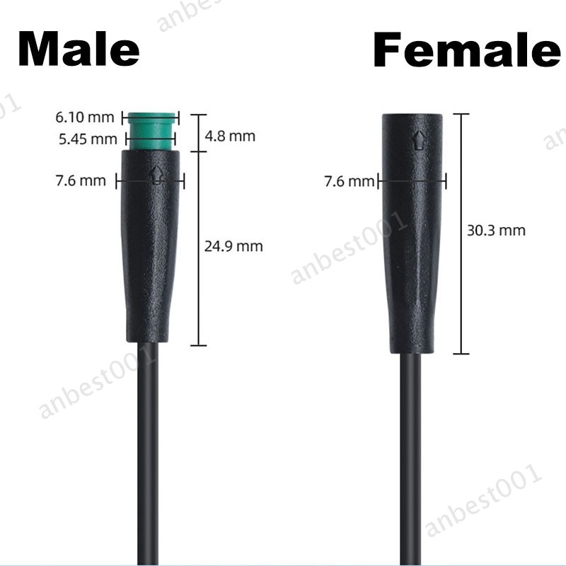 M6 6mm 2 3 4 5 Pin Waterproof Solar Panel Plug Signal Sensor 26CM Cable