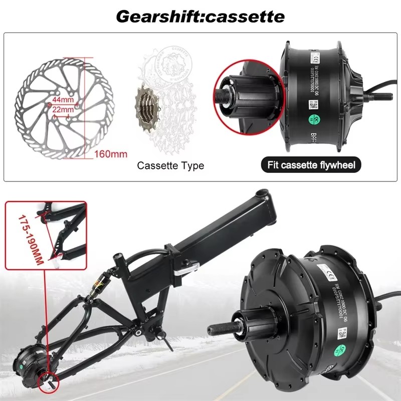 48V 1000W Bafang G062 Motor Brushless Geared Fat Ebike Rear Cassette 175mm 190mm