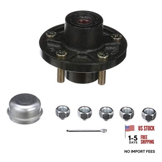 Trailer Wheel Hub, 1 in. Axle, 4 Lug, Galvanized, 5 Lug One Size Painted