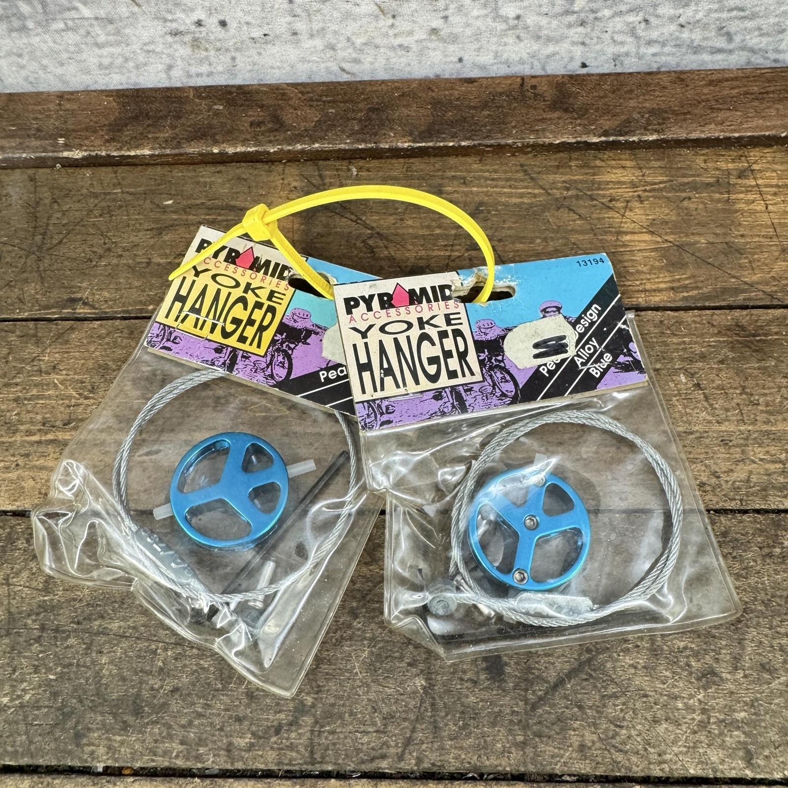 Vintage Brake Hanger Set Peace Sign Alloy Blue Mojo Straddle Cable BMX 90s MTB