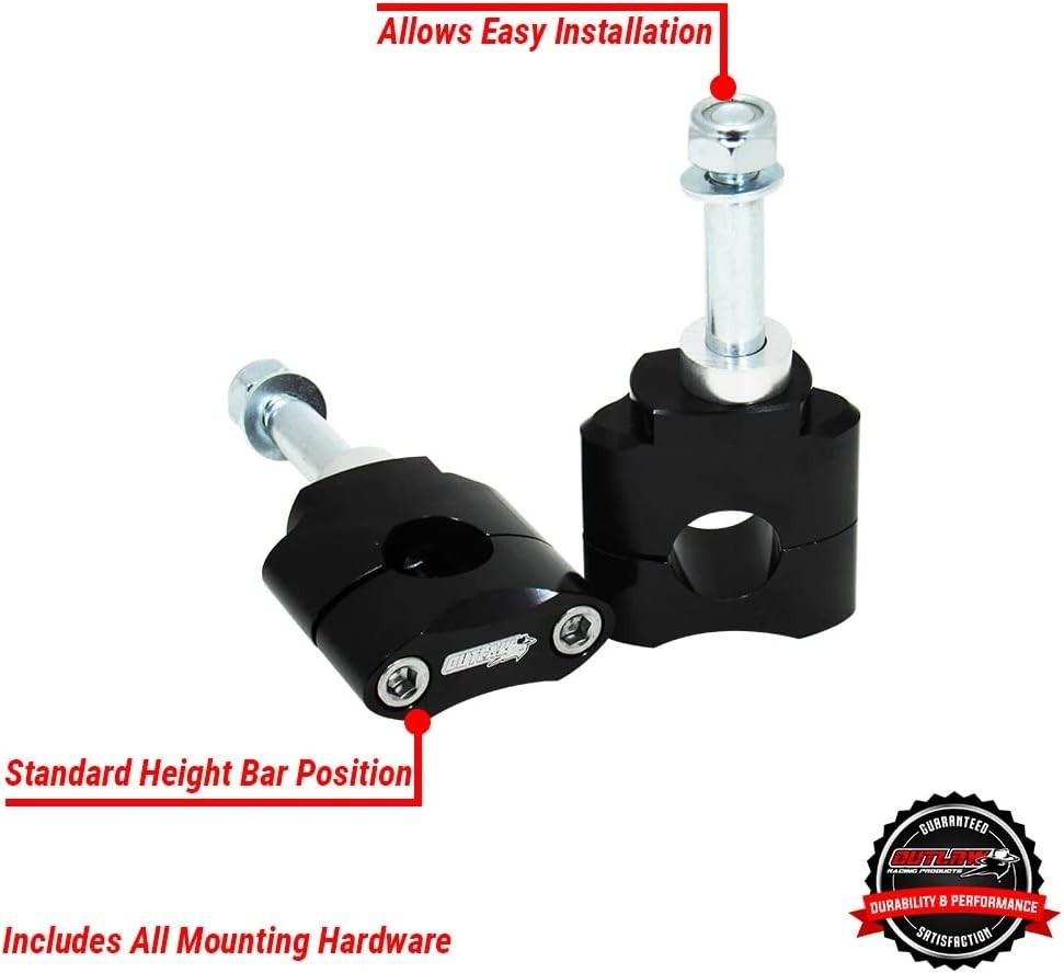 Outlaw Racing 12074 Bar Handlebar Mounts Riser Clamp 7/8″ Compatible with