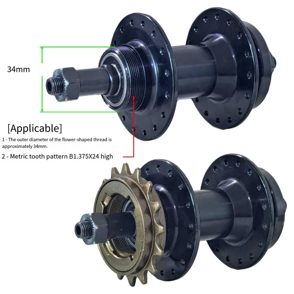 16T Freewheel High-strength Steel B1.375X24 Threading Rear Wheel Component