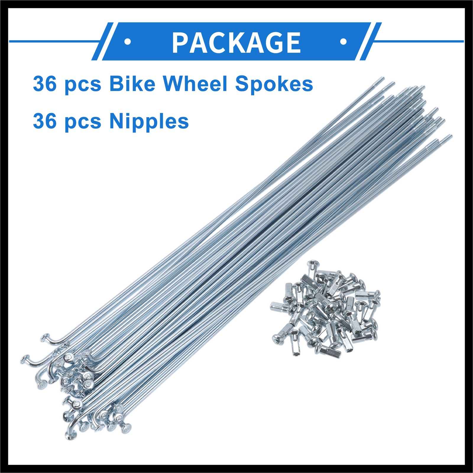 1Set 12G 240mm Length Bicycle Spokes Nipple Carbon Steel Galvanized Universal