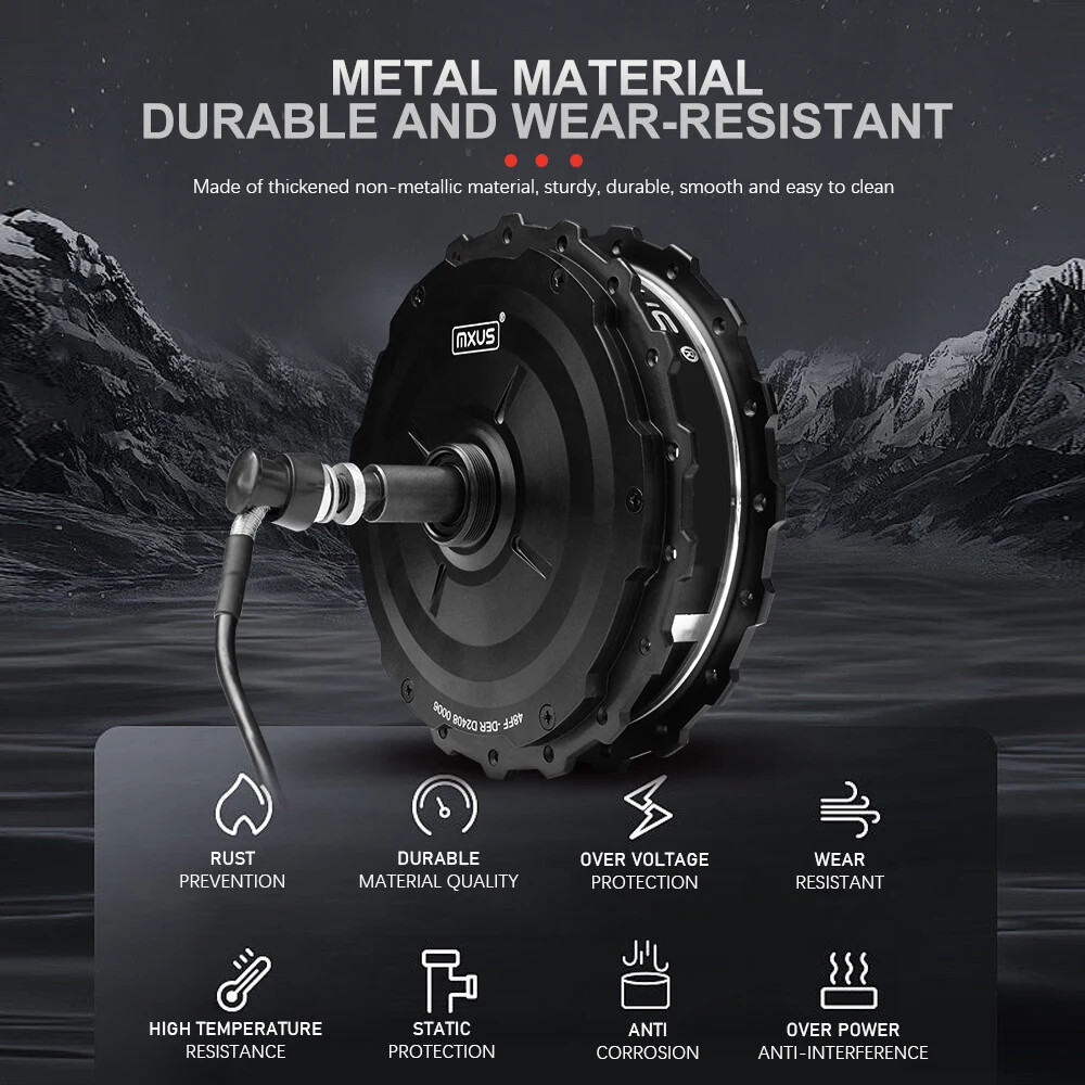 Mountain Electric Bike 48V 1000W High Speed Rear Brushless Gear Hub Motor Wheel