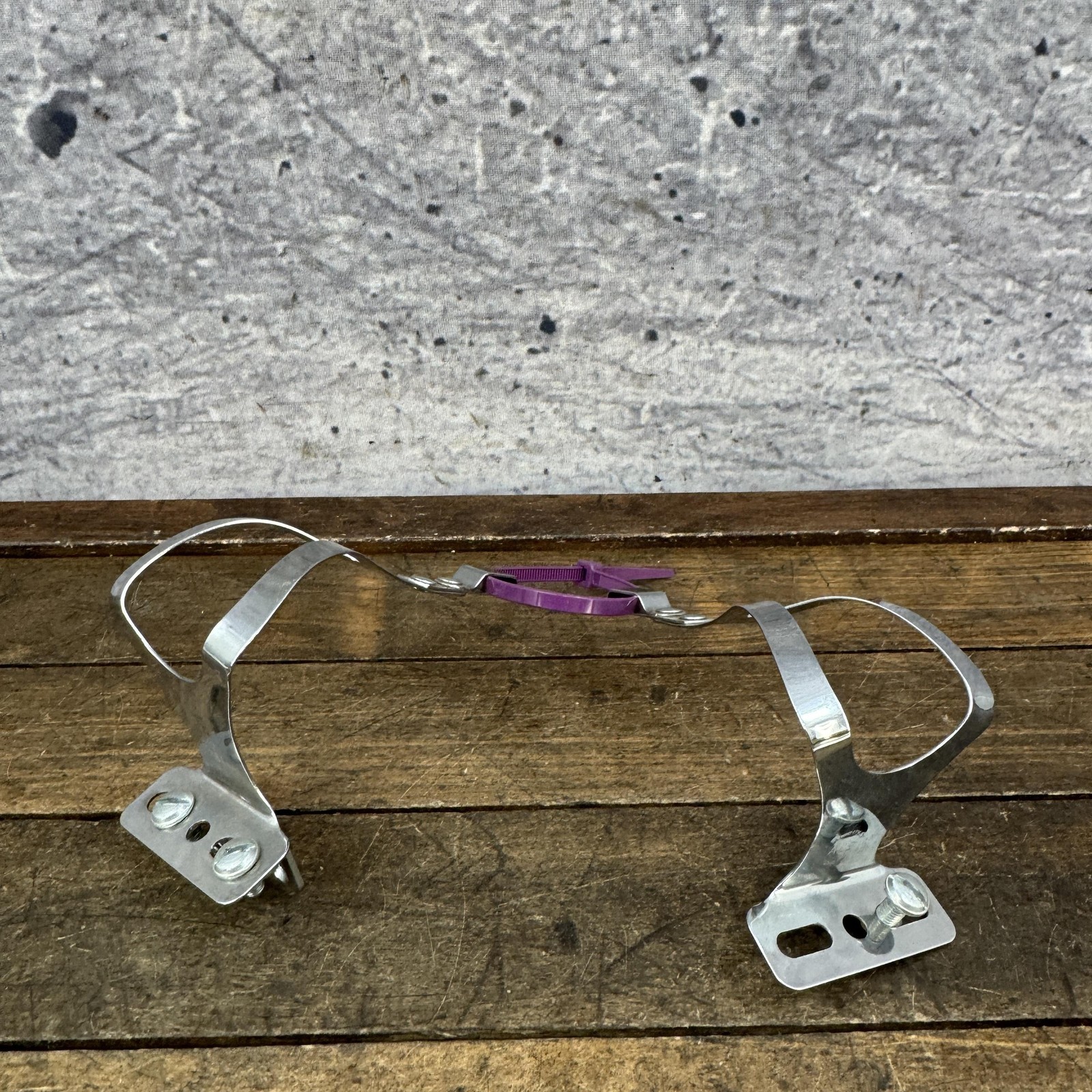 Vintage ALE Toe Clip Pair Chrome Steel 70g Road Track Bike Italy 1970s