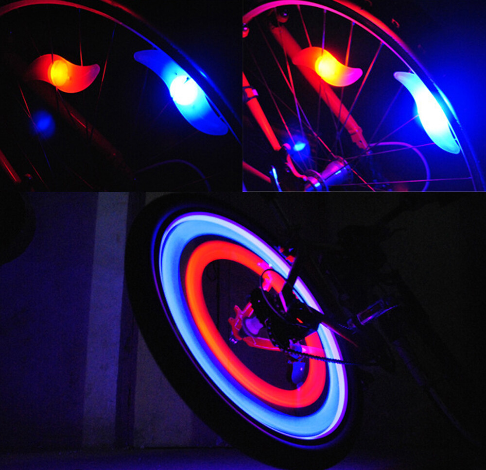 PACKS LED SPOKE REFLECTORS Glow Light-up Bicycle Mountain/Race Bike Wheel safety