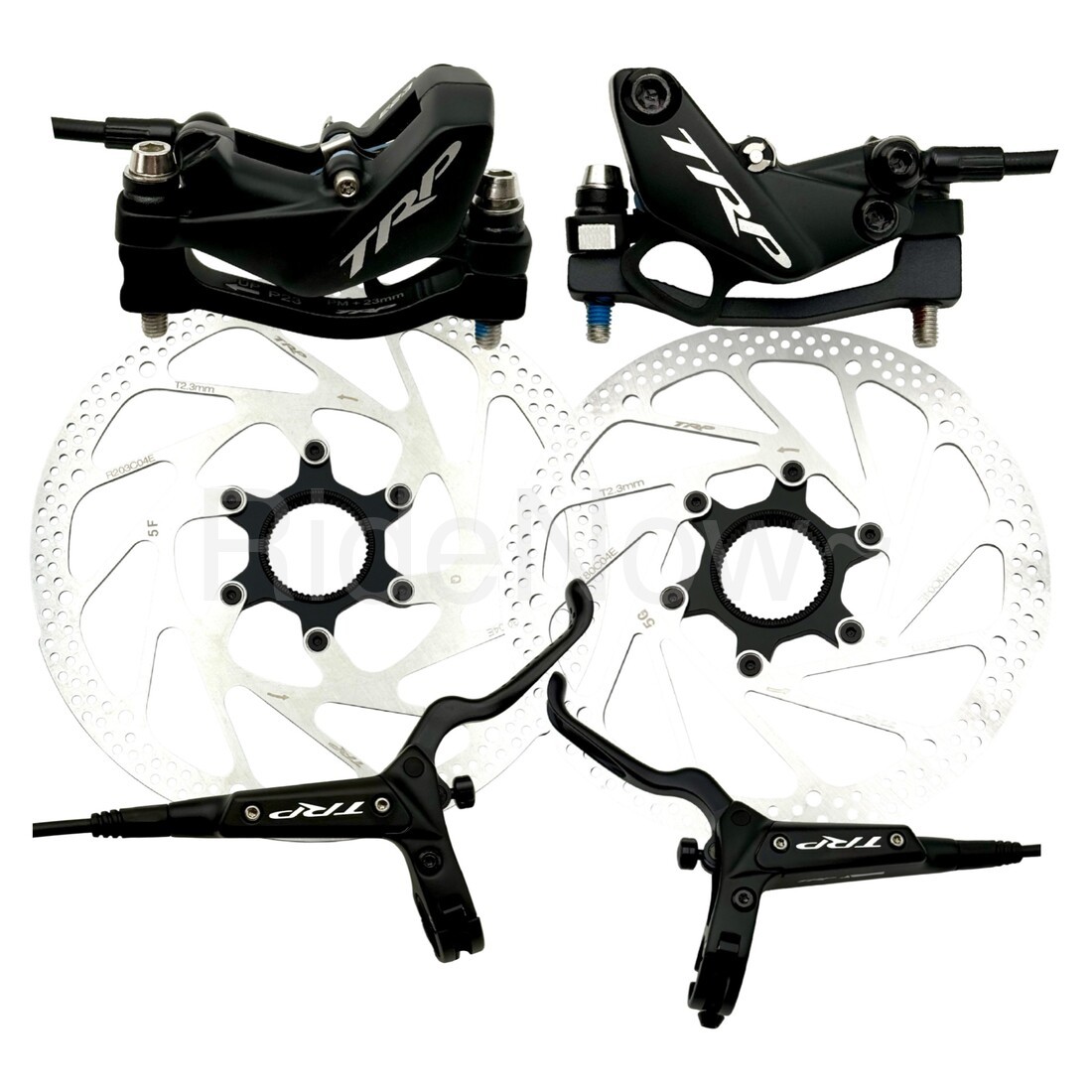 TRP DH-R EVO Hydraulic Disc BrakeSet 4-Piston Black Front+Rear w/Rotors 900/1650