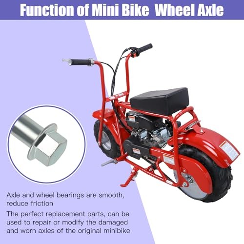 12mm 270mm Mini Bike Rear Axle Kit + 225mm Front Wheel Axle 270mm + 225mm