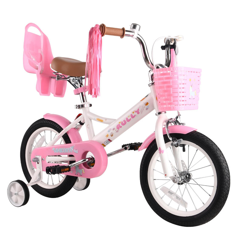 Rully 12 Inch Kids Bike For 2 3 4 Years Girls Training Wheels Front Handbrake