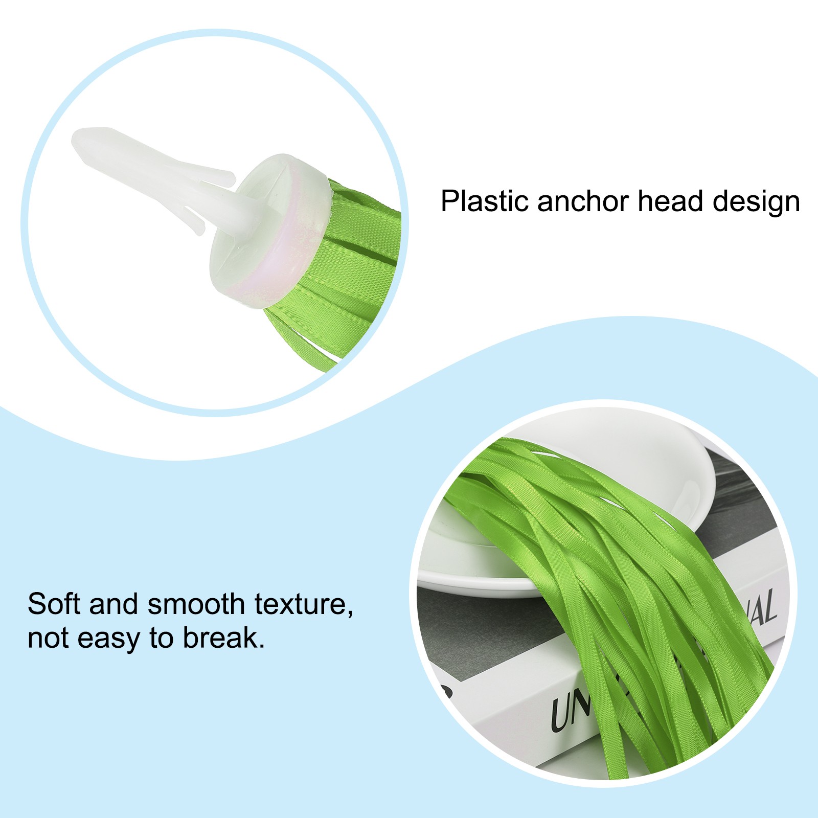 Bike Streamers Scooter Handlebar Tassels Grips Ribbon Yellow Green