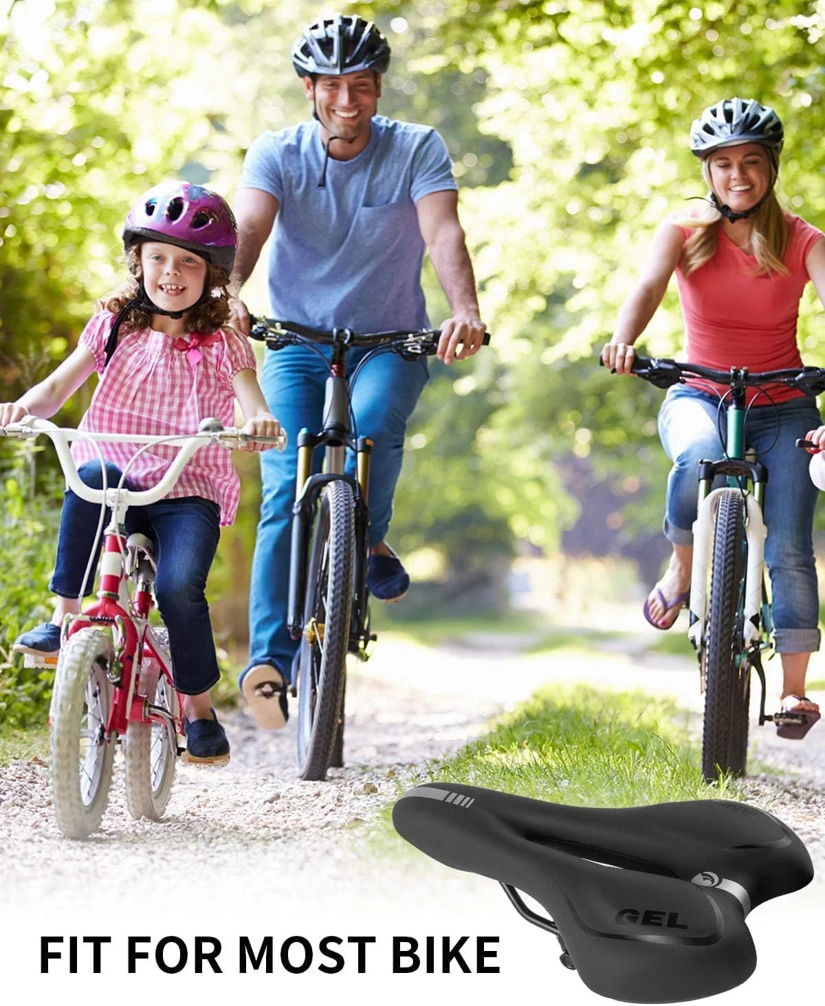 MSDADA Gel Bike Seat Bicycle Saddle, Bike Saddle for Men & Women, Waterproof Bic